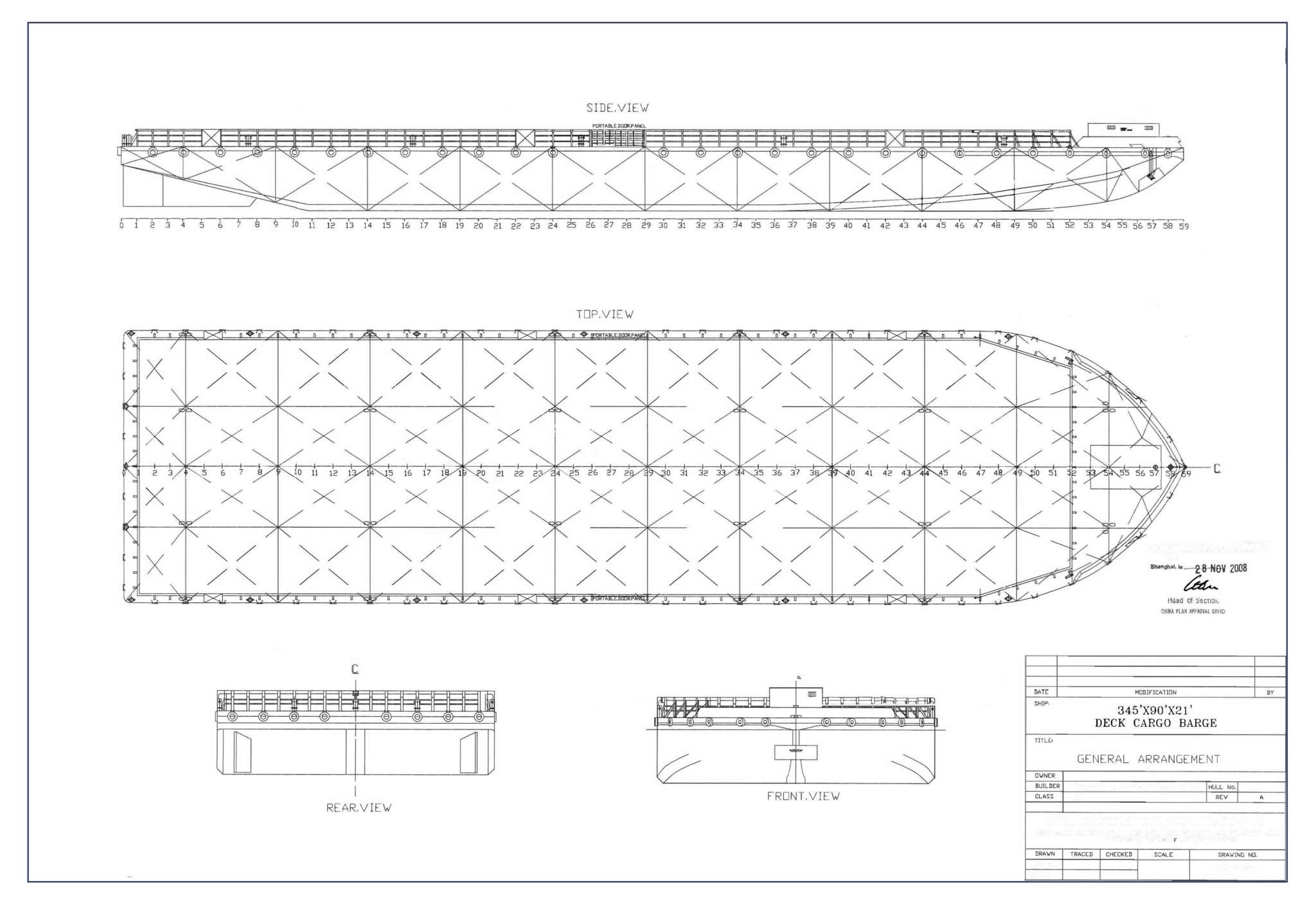 345 feet Deck Cargo Barge